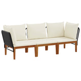 3 pcs Solid Acacia Wood & Rope Natural 3407716