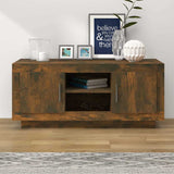 TV Cabinet Smoked Oak 102x35x45 cm Engineered Wood 817225