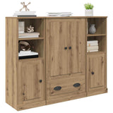 Highboard with Drawer 3 pcs Artisan Oak Engineered Wood 3402675