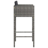 Bar Stools with Cushions 2 pcs Grey Poly Rattan 316674