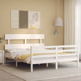 Bed Frame without Mattress White 160x200 cm Solid Wood 3195102