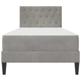 Bed Frame with Mattress Light Grey 90 x 190 cm Velvet 3415256