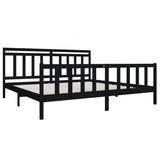 3100982 Bed Frame without Mattress Black Solid Wood 200x200 cm