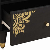 Bedside Cabinet Black 40 x 33 x 46 cm Solid Mango Wood 4018814