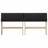 Upholstered Headboard Black 150 cm Solid Pine Wood 879226