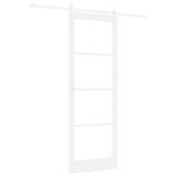 Sliding Door White 83 x 232 cm Solid Pine Wood and Glass 3332422