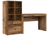 Desk with Drawer with Shelf with Storage 2 pcs Old Wood 3337327
