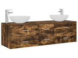 Bathroom Cabinet Set 3 pcs Smoked Oak 49.5 x 35 x 63 cm 3405799