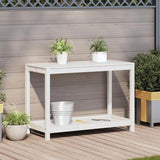 Potting Table with Shelf White 108x50x75 cm Solid Wood Pine 832403