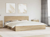 Bed Frame with Headboard Sonoma 180 x 200 cm Solid Pine Wood 3409320