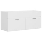 Sink Cabinet with Built-in Basin White Engineered Wood 3070847