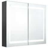 ZNTS LED Bathroom Mirror Cabinet Grey 80x12x68 cm 326513