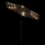 Garden Parasol with LEDs and Steel Pole Brown 223x223x213 cm 4005119