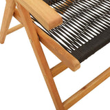 Garden Dining Set Black Solid Acacia wood Medium 3281721