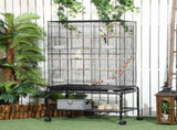 Large Bird Cage Budgie Cage with Stand, Toys, Wheels, Accessories, Storage Shelf for Canaries, T3398P349818