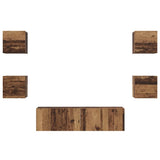 TV Cabinet Set Wall-mounted 6 pcs Old Wood Engineered Wood 3393141