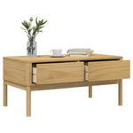 Coffee Table FLORO Wax Brown 99x55.5x45 cm Solid Pine Wood 374017