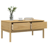 Coffee Table FLORO Wax Brown 99x55.5x45 cm Solid Pine Wood 374017