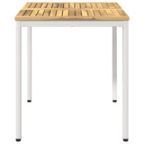 Garden Dinner Table White 70 x 68.5 x 75 cm Solid Acacia Wood 901757