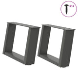 ZNTS Coffee Table Legs U-Shaped 2 pcs Anthracite 50x cm Steel 4012746