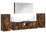 Bathroom Furniture Set 6 pcs Smoked Oak 3407171