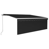 3069304 Manual Retractable Awning with Blind&LED 4x3m Anthracite