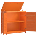 2 Piece Garden Tool Shed Set Brown Solid Wood Pine 172249