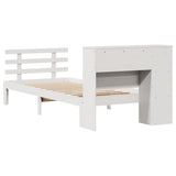 Bookcase Bed without Mattress White 75x190 cm Small Single Solid Wood Pine 3322730