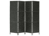 4-Panel Room Divider Black 154x160 cm Water Hyacinth 247349