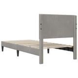 Bed Frame with Headboard Light Grey 90 x 190 cm Velvet 42027691