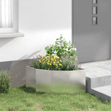 Corner Planter Silver 60 x 60 x 35 cm Stainless steel 883644