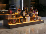 LED Lighted Liquor Bottle Display Shelf, 37 Inch Bar Display Shelf, DIY Illuminated Bottle Shelf T3272P475049