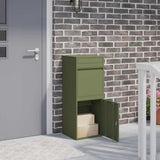 Parcel Drop Box with Storage Olive green 41 x 38 x 103 cm Steel 874936