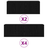 TV Cabinet Set 6 pcs Black Oak Engineered Wood 3333059