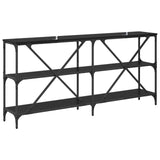 Console Table Black Oak 160 x 30 x 75 cm Engineered Wood 881904