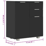 Sideboard Black Engineered Wood 71 x 35 x 80 cm Sideboard 283716