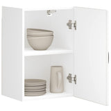 Kitchen Wall Cabinet "Kalmar" High Gloss White Engineered Wood 853549