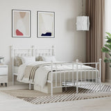 Bed Frame White Powder-Coated Steel 120x200 cm Bed Frame 353602
