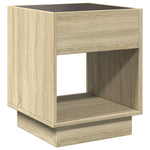 ZNTS Bedside Table with Infinity LED Sonoma Oak 40x40x50 cm 3284079