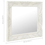 ZNTS Wall Mirror Baroque Style 60x60 cm White 320332