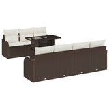 Garden Sofa Set with Cushion Manual 8 pcs Brown Poly rattan 3357141
