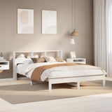 Bed Frame without Mattress White 135x190 cm Double Solid Wood Pine 3309744