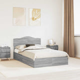 Storage Bed Grey Sonoma 135 x 190 cm Engineered Wood 3413108