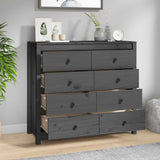 Side Cabinet Grey 100x40x90 cm Solid Wood Pine 821771