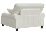 XL Armchair with Cushions Cream 1.5 Lines Fabric 42043478