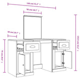 Dressing Table with Mirror Concrete Grey 130x50x132.5 cm 3185339
