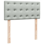 ZNTS Box Spring Bed with Mattress Light Grey 90x200 cm Velvet 3286210