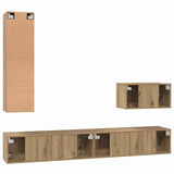 Wall TV Cabinet Wall-mounted 4 pcs Artisan Oak Engineered Wood 3393176