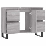 Bathroom Cabinet Grey Sonoma 80x33x60 cm Engineered Wood 831666