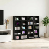 CD Cabinet 2 pcs Black Oak 65 x 23.5 x 97.5 cm Engineered Wood 8012677